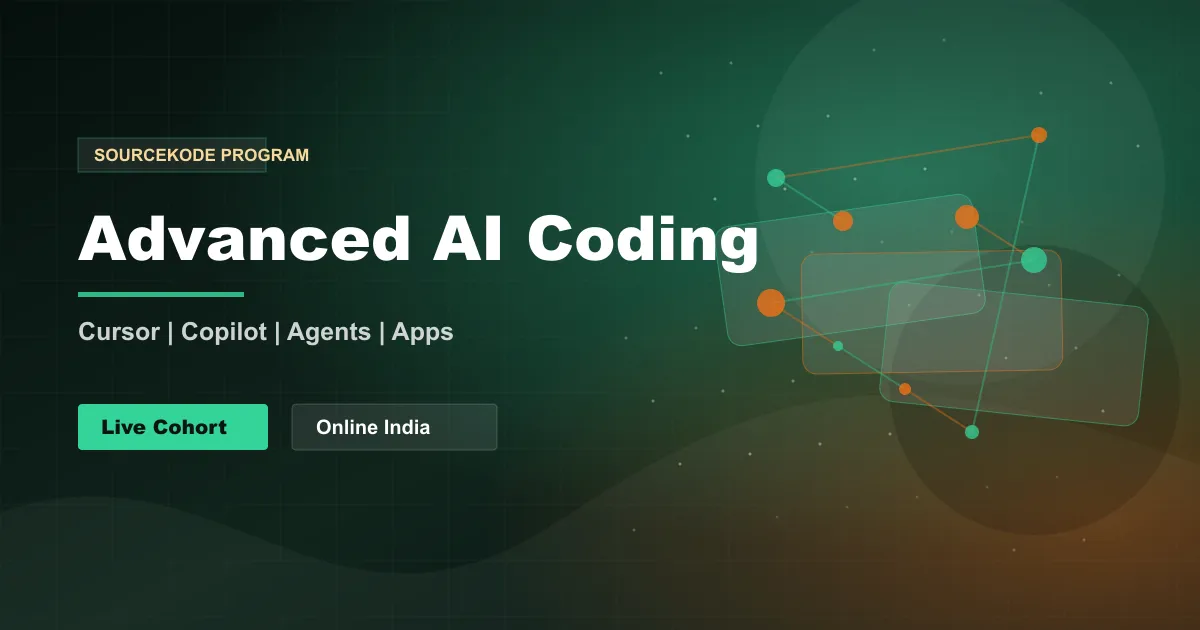 Advanced AI Coding course with live online batches across India and optional Pune classroom support at SourceKode