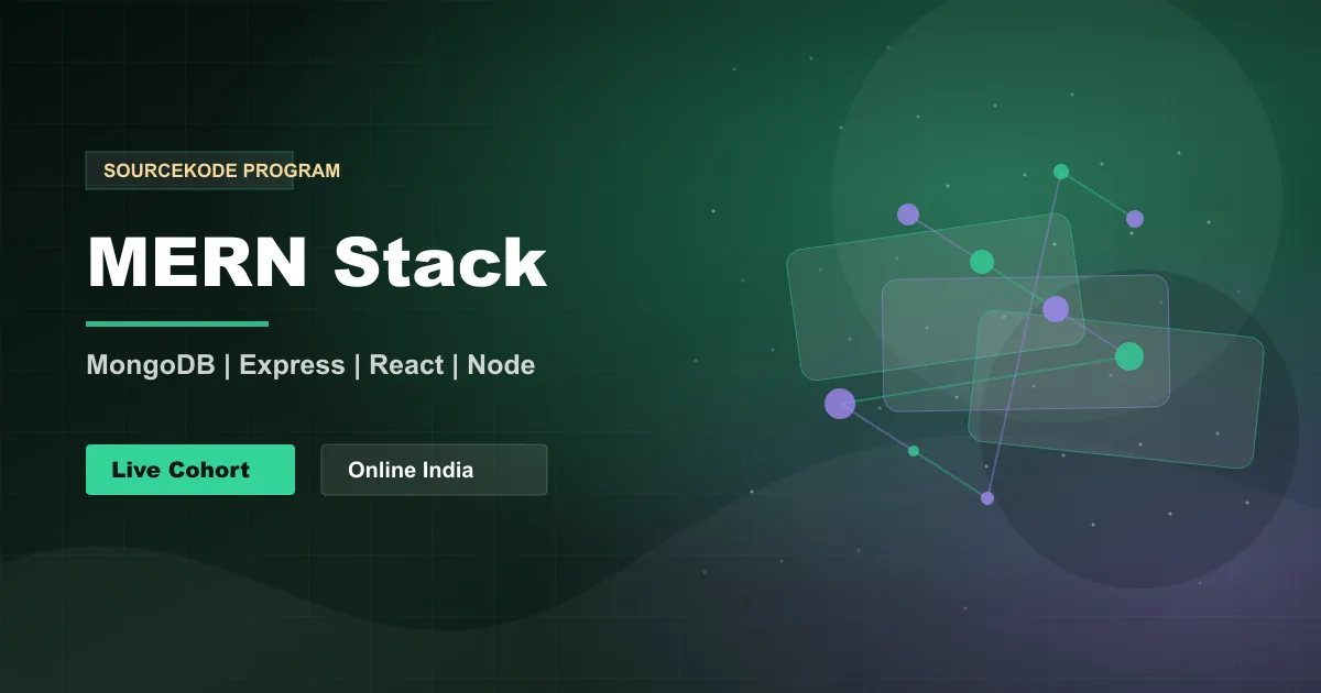 MERN Stack course with live online batches across India and optional Pune classroom support at SourceKode