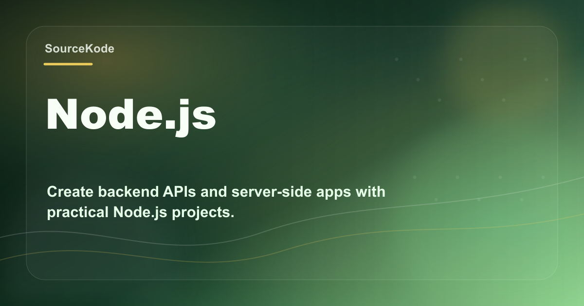 Node.js Course — Express, APIs, Backend | SourceKode